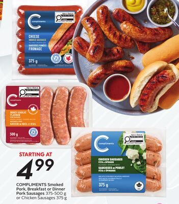 COMPLIMENTS® Smoked Pork, Breakfast or Dinner Pork Sausages from Safeway