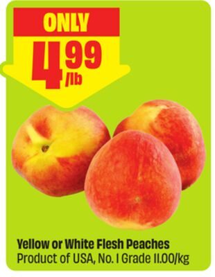 Yellow or White Flesh Peaches Product of USA, No. I Grade from FreshCo