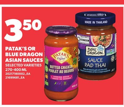 PATAK'S OR BLUE DRAGON ASIAN SAUCES from Your Independent Grocer