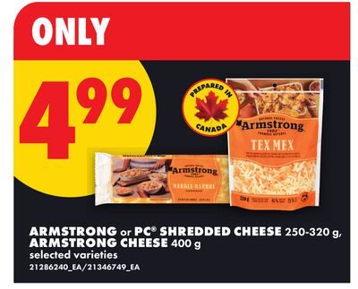 ARMSTRONG or PC® SHREDDED CHEESE , ARMSTRONG CHEESE from No Frills