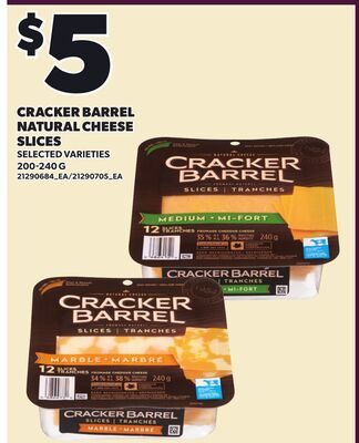 CRACKER BARREL NATURAL CHEESE SLICES from Your Independent Grocer