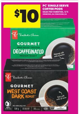 PC® SINGLE SERVE COFFEE PODS, 12'S from Real Canadian Superstore