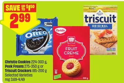 Christie Cookies , Peak Freans or Triscuit Crackers from FreshCo