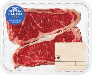 Bone-in striploin beef steak from Walmart Canada