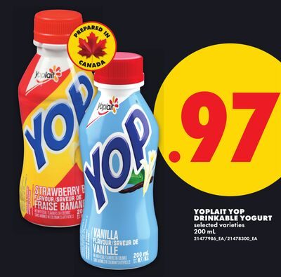 YOPLAIT YOP DRINKABLE YOGURT from No Frills