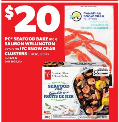 PC® SEAFOOD BAKE , SALMON WELLINGTON OR IFC SNOW CRAB CLUSTERS 5-8 OZ from Your Independent Grocer