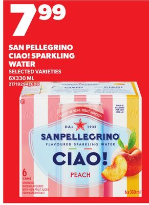 SAN PELLEGRINO CIAO! SPARKLING WATER, 6X330 ML from Your Independent Grocer