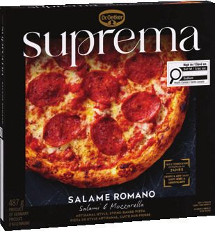 Dr. Oetker Suprema or Giuseppe Pizzeria Stuffed crust frozen pizza from Walmart Canada