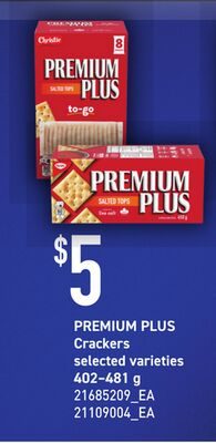 PREMIUM PLUS Crackers, 402– from Your Independent Grocer