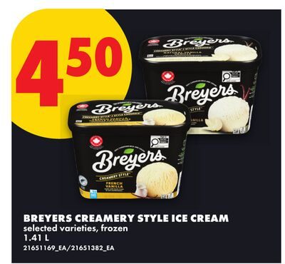 BREYERS CREAMERY STYLE ICE CREAM from No Frills