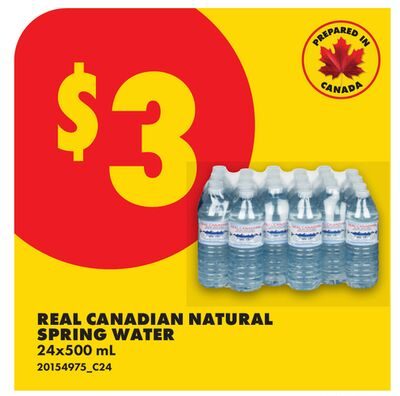 REAL CANADIAN NATURAL SPRING WATER, 24x500 mL from No Frills
