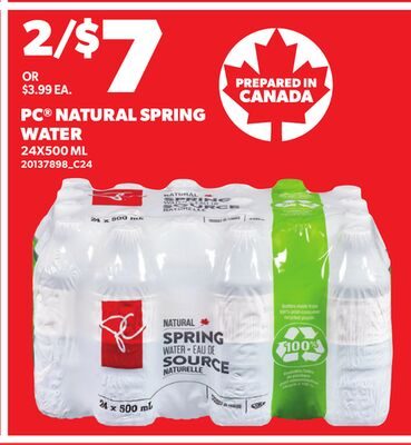 PC® NATURAL SPRING WATER, 24X500 ML from Your Independent Grocer