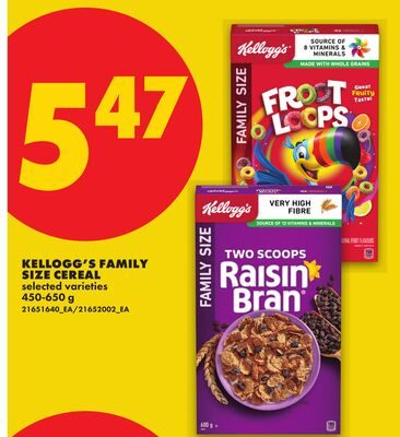 KELLOGG'S FAMILY SIZE CEREAL from No Frills