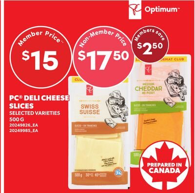 PC® DELI CHEESE SLICES from Loblaws City Market