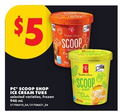 PC® SCOOP SHOP ICE CREAM TUBS from No Frills