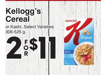 Kellogg's Cereal or Kashi from AG Foods