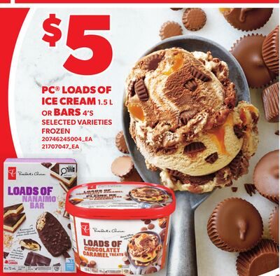PC® LOADS OF ICE CREAM, OR BARS, 4'S from Your Independent Grocer