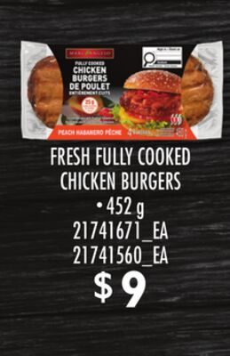 FRESH FULLY COOKED CHICKEN BURGERS from Your Independent Grocer