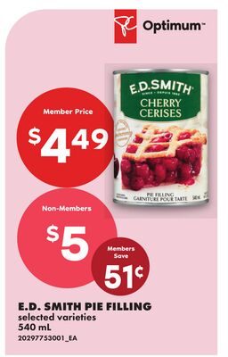 E.D. SMITH PIE FILLING from No Frills