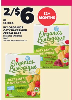 PC® ORGANICS OATY BAKES MINI CEREAL BARS from Zehrs