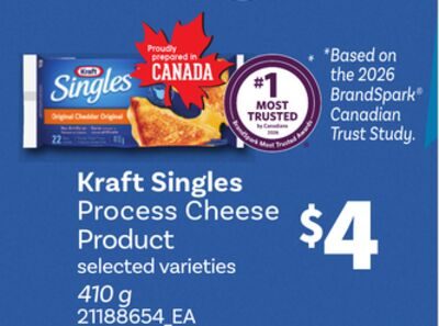 KRAFT SINGLES PROCESS CHEESE PRODUCT from Your Independent Grocer