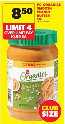 PC® ORGANICS SMOOTH PEANUT BUTTER from Real Canadian Superstore