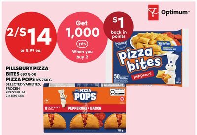PILLSBURY PIZZA BITES, OR PIZZA POPS, 8'S from Loblaws