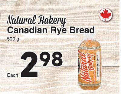 Natural Bakery Canadian Rye Bread from AG Foods