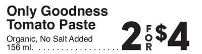 Only Goodness Tomato Paste from AG Foods